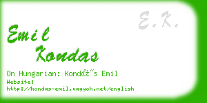 emil kondas business card